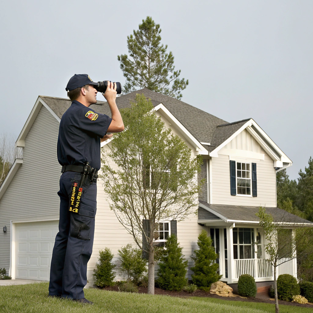 Technician performing exterior site assessment
